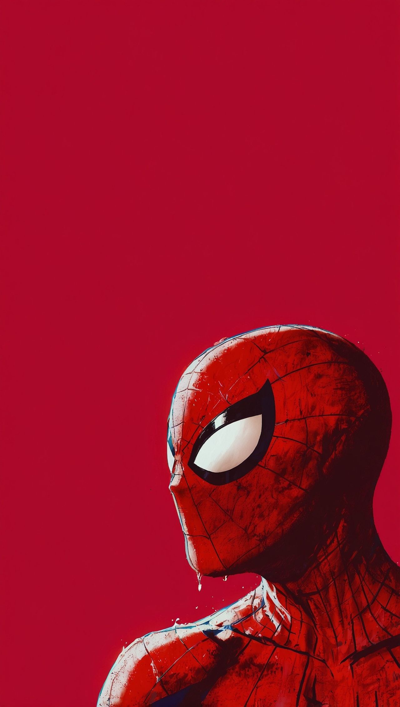 Spider-Man profile on a red background