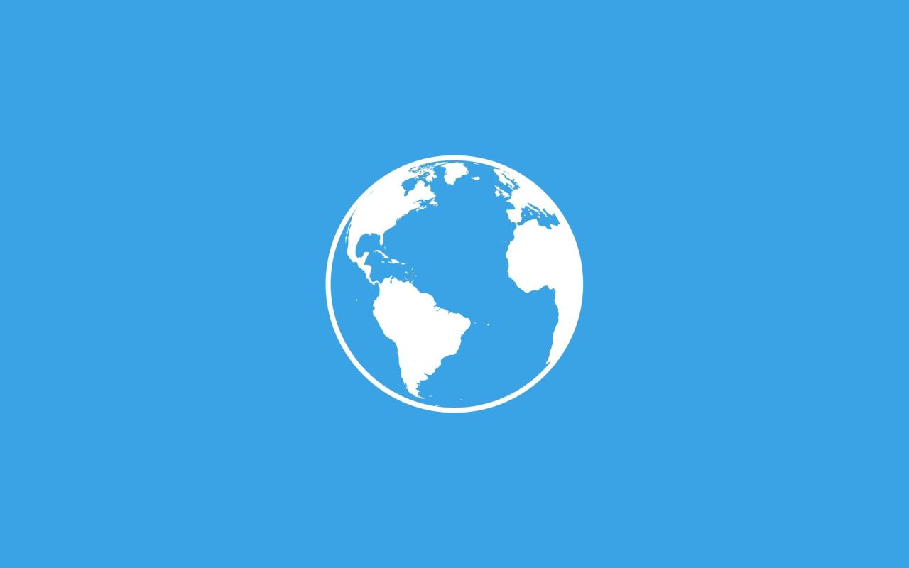 Earth globe icon on blue