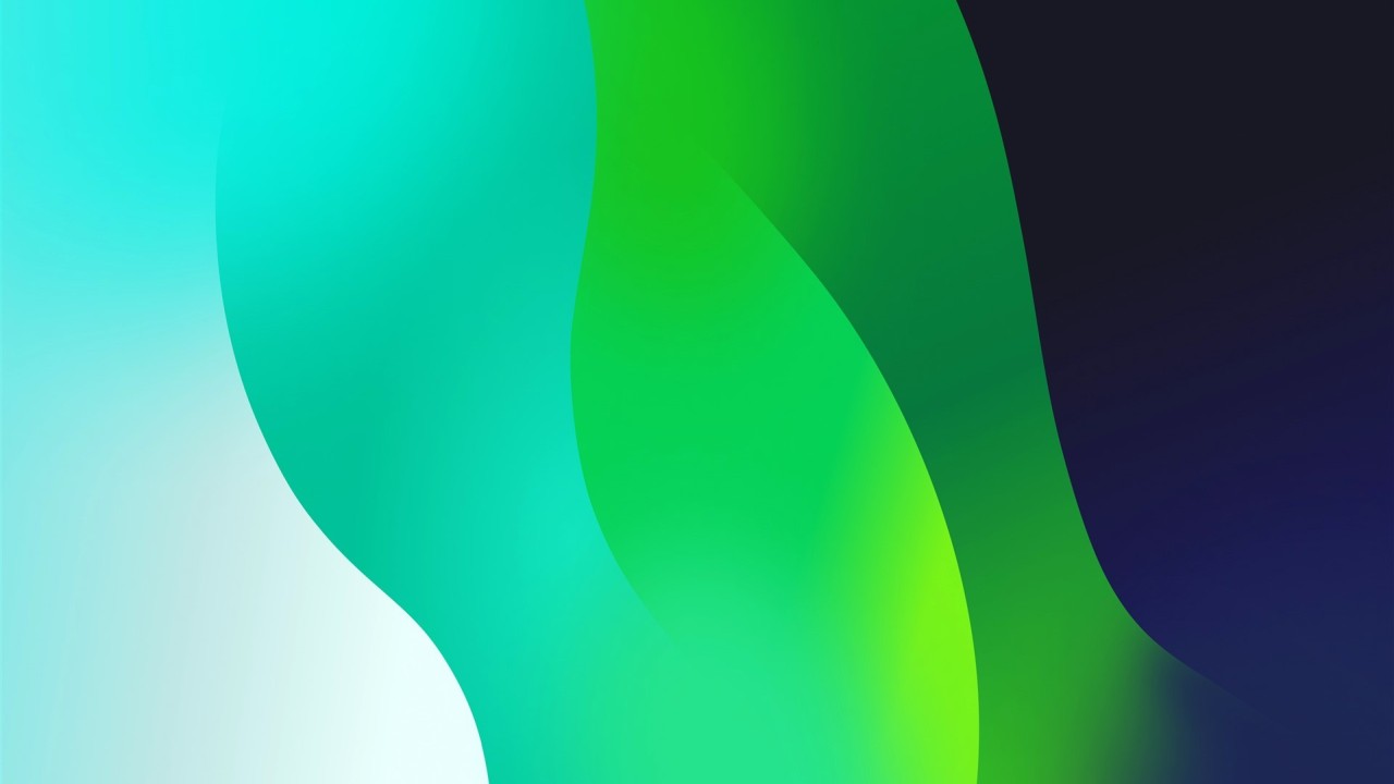 Abstract gradient blue green curves