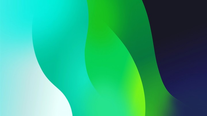 Abstract gradient blue green curves