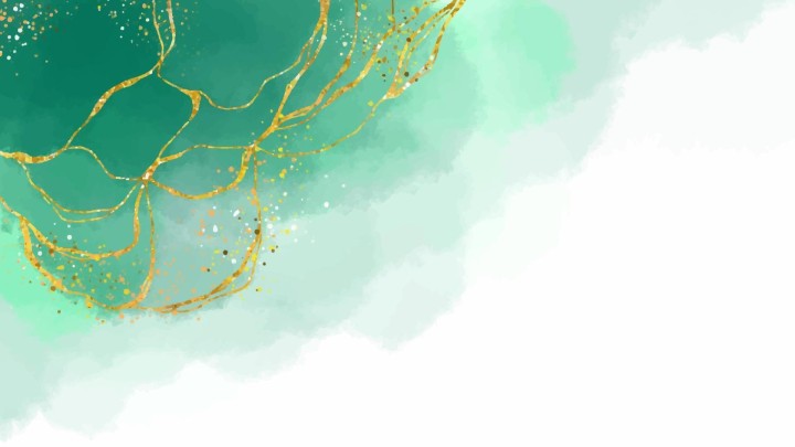 Abstract green and gold watercolor background