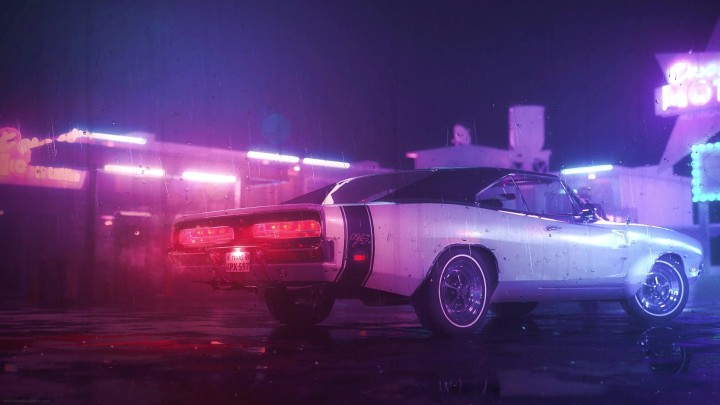 Black Dodge Charger with gold wheels