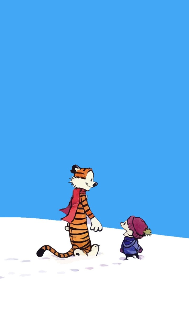 Calvin and Hobbes looking at the stars