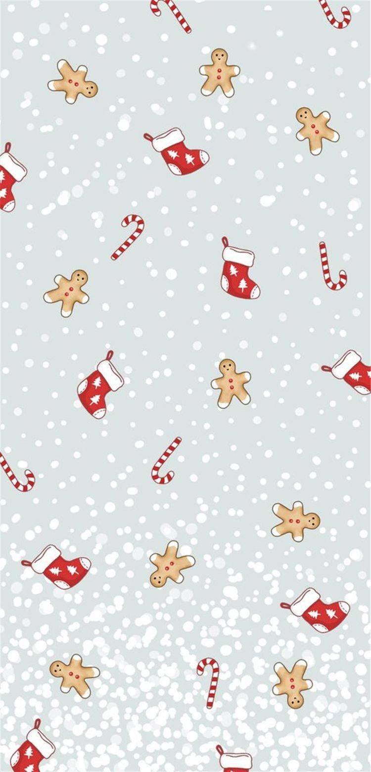 Christmas pattern with cookies and candy canes