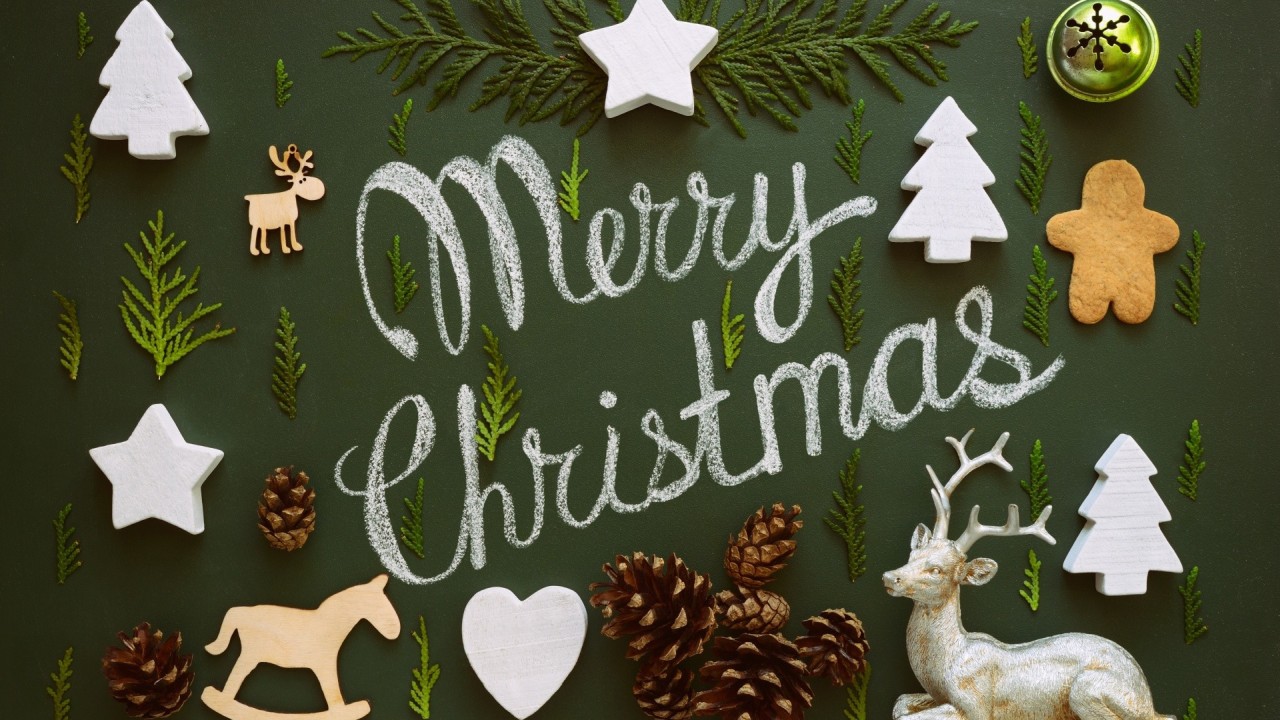 Christmas trees and stars seamless pattern background