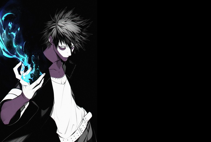 Dabi from My Hero Academia with blue flames