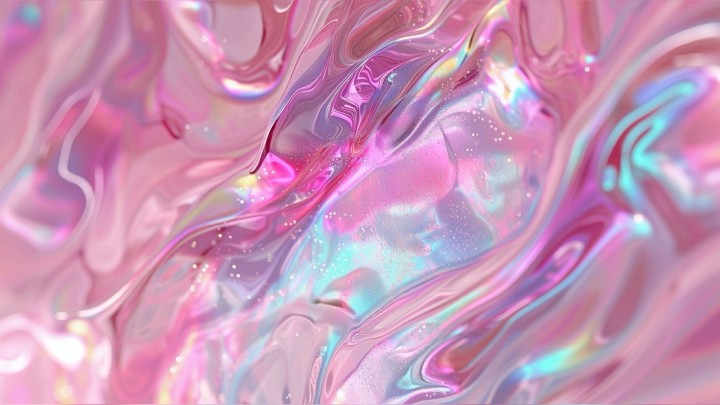 Holographic liquid texture abstract background pink blue