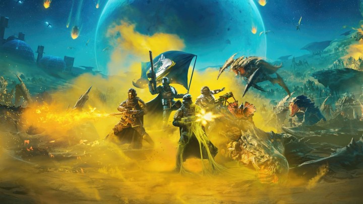 Imperial Guard soldiers on a rocky desert planet
