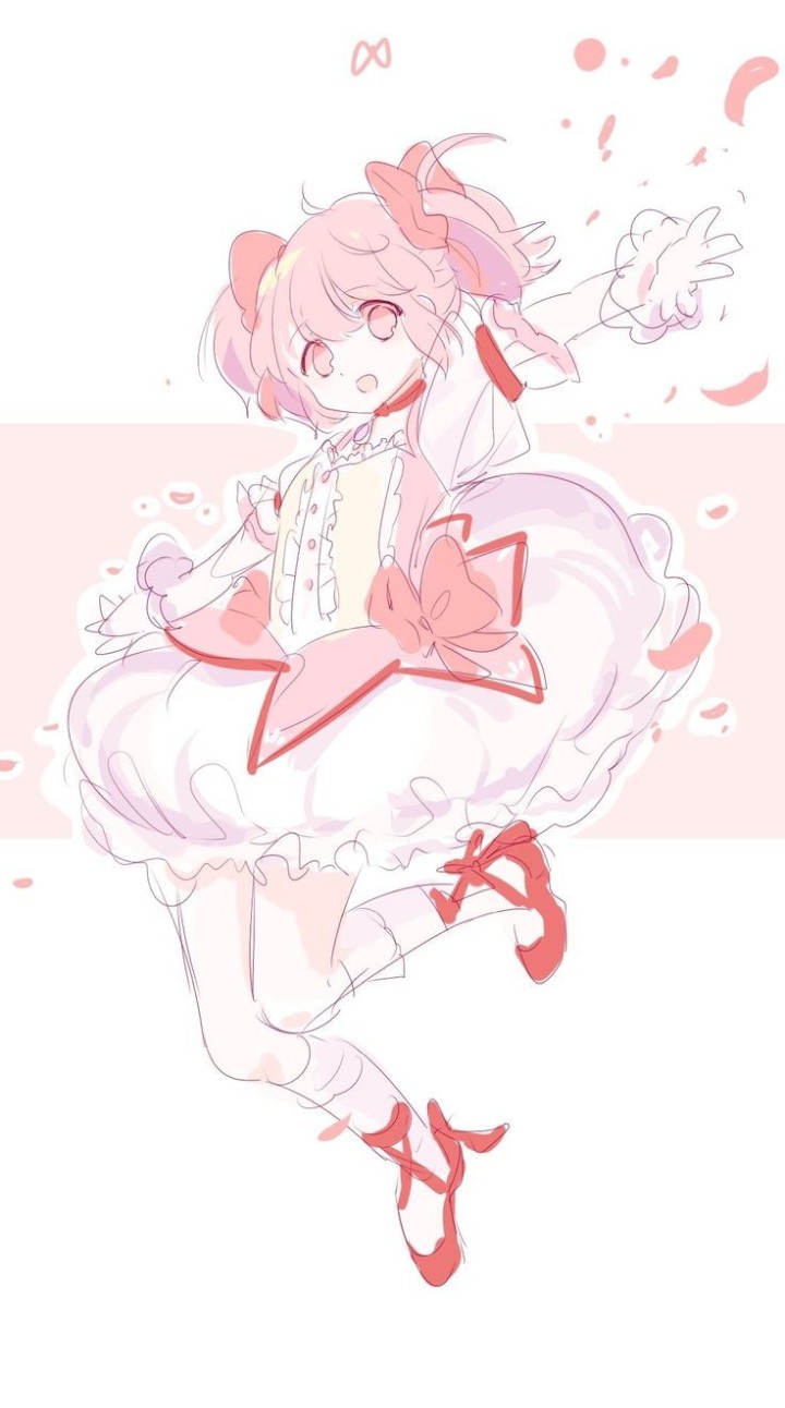 Madoka Kaname using magic attack