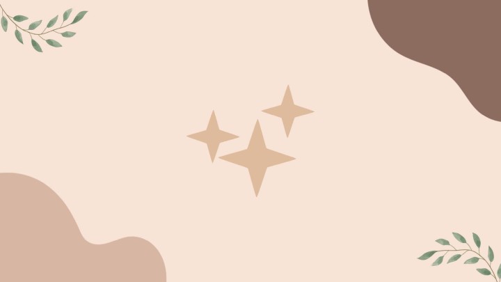 Minimalist abstract background with stars and leaves