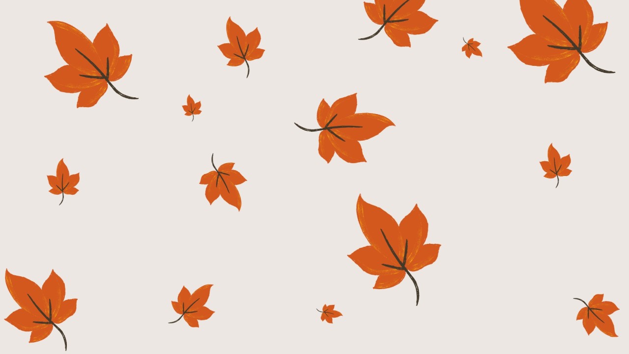 Orange and Red Autumn Leaves Hearts You're Wonderful