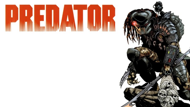 Predator alien mask red lasers arm blade dark