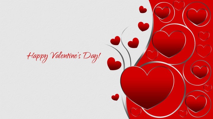 Red hearts and Happy Valentine's Day greeting