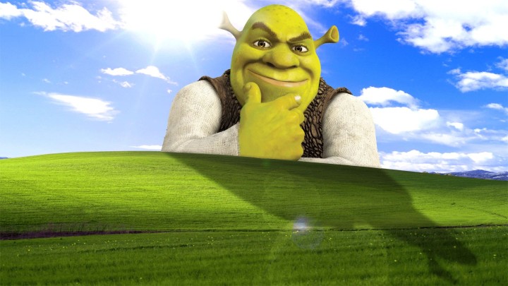 Shrek on Windows XP Bliss wallpaper