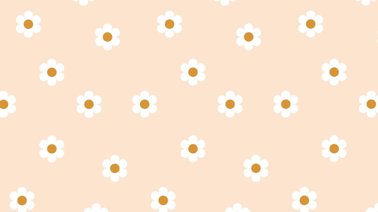 Simple floral and stars pattern on pink background