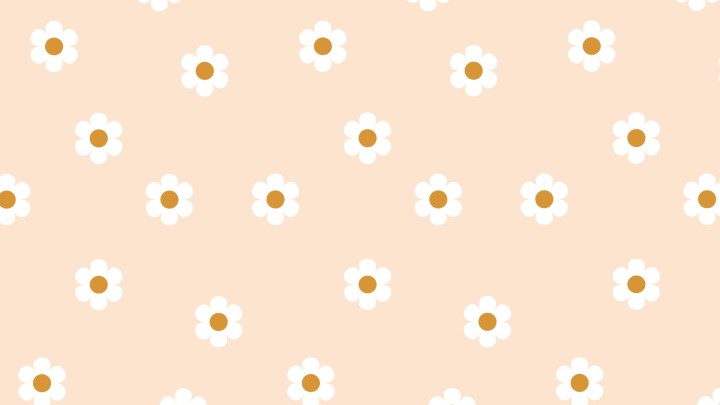 Simple floral and stars pattern on pink background