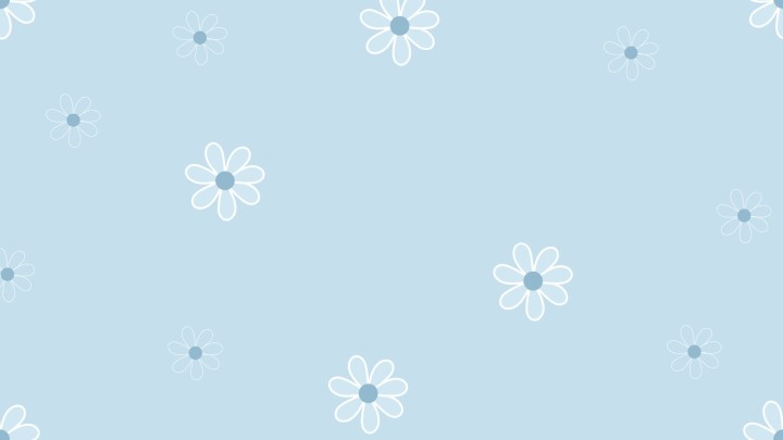 Simple white daisy pattern on light blue background