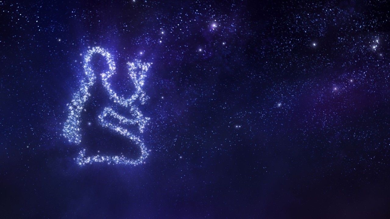 Starry abstract figure in night sky