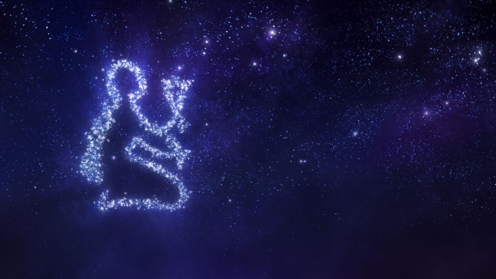 Starry abstract figure in night sky