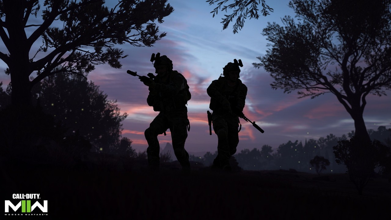Two silhouetted soldiers Call of Duty Modern Warfare II