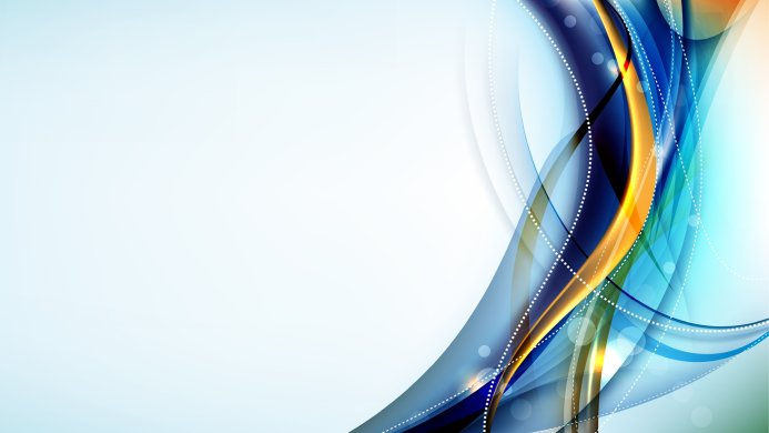 Abstract background with blue, gold, and white curved lines and dotted lines
