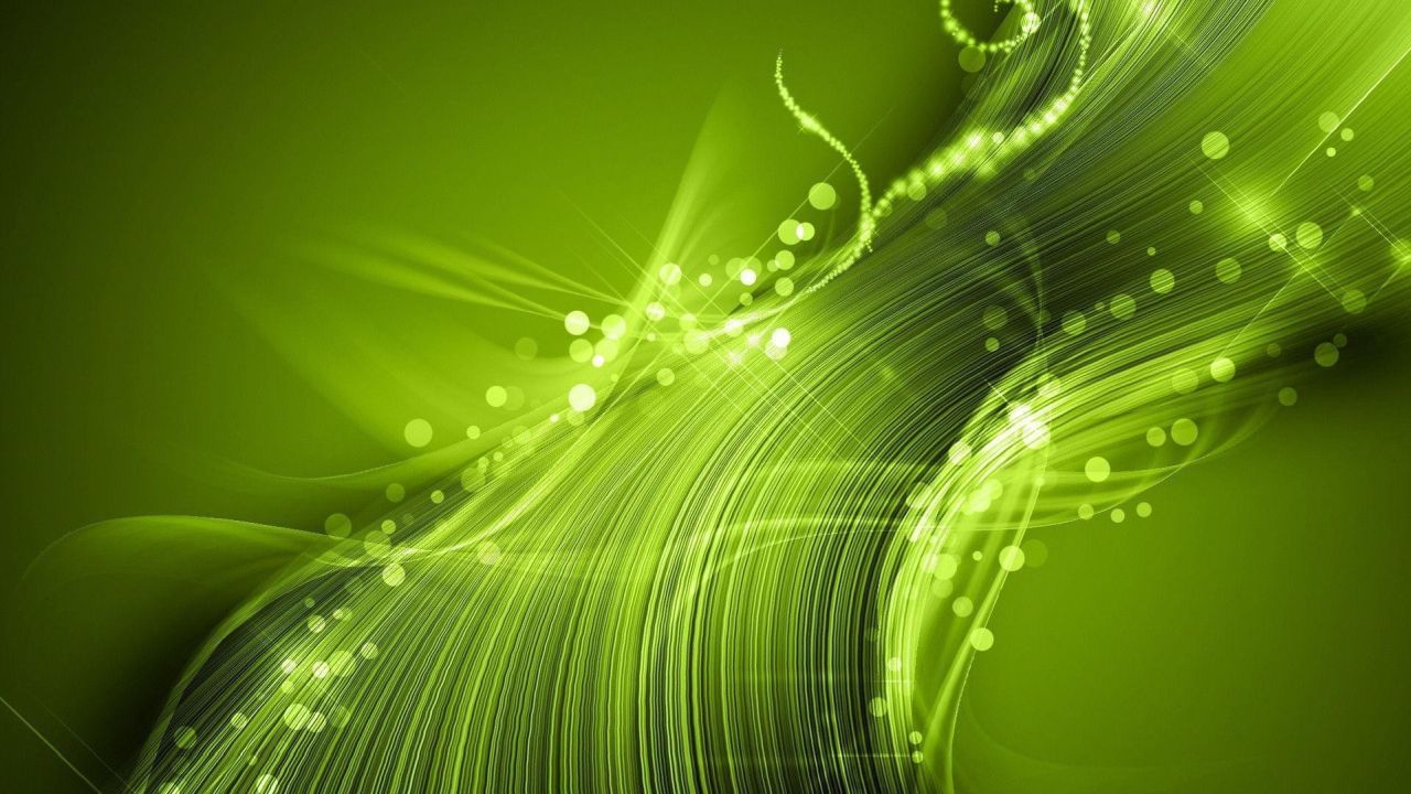 Abstract green lines and bokeh wallpaper