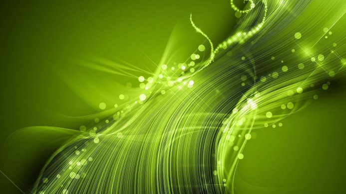 Abstract green lines with bokeh effect, swirling design