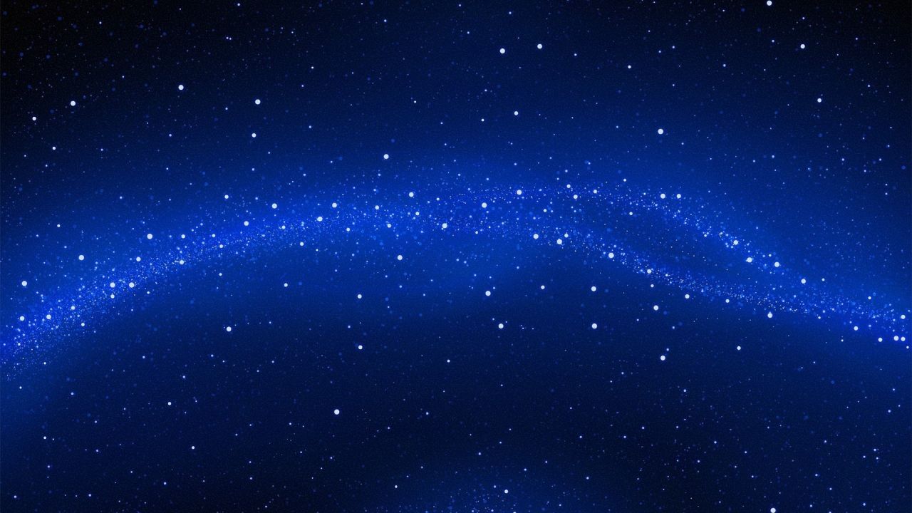 Starry sky with blue nebula trail