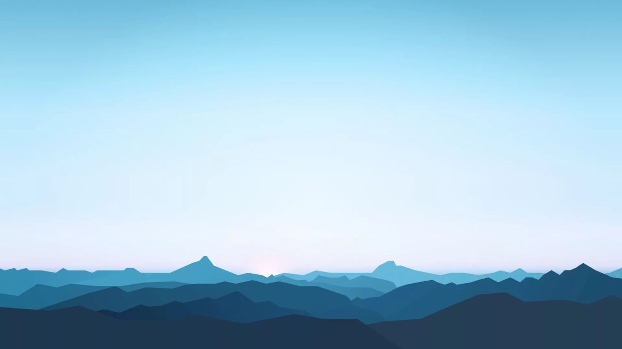 Minimalist blue mountains landscape illustration
