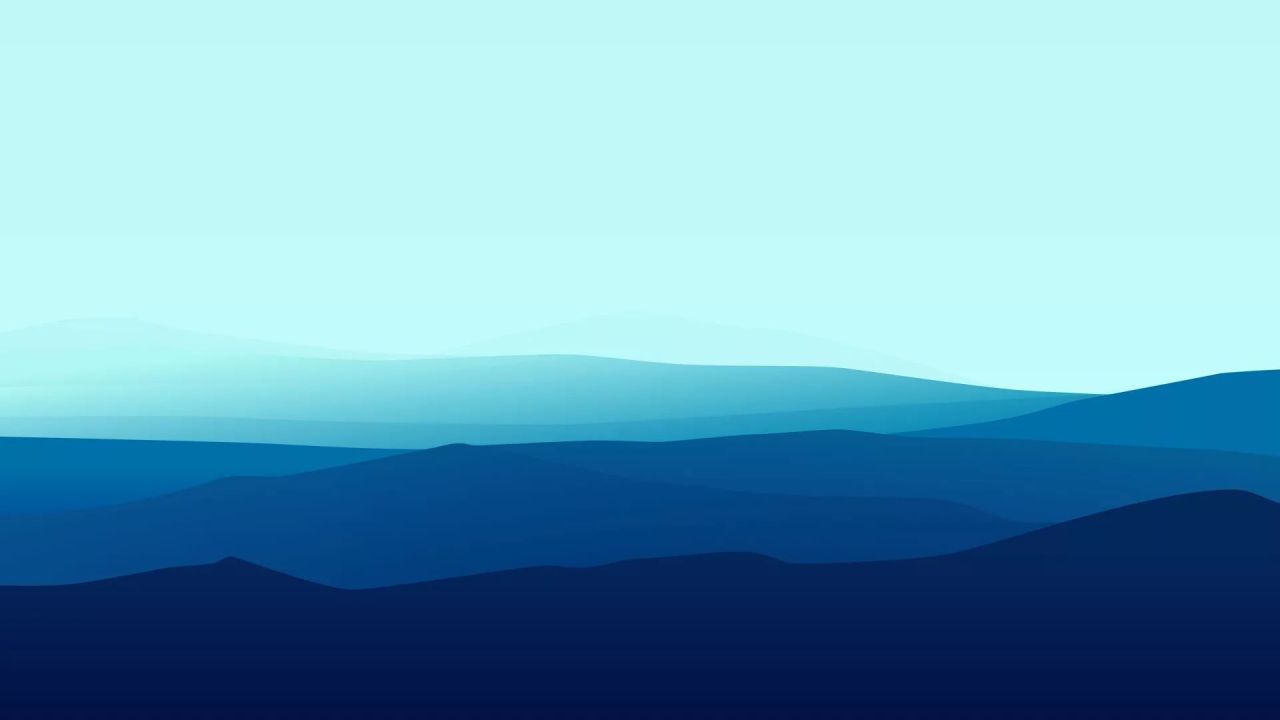 Minimalist landscape layered blue abstract hills
