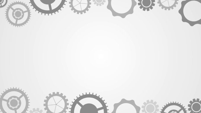 Gray gears on a white background, forming a border around the image