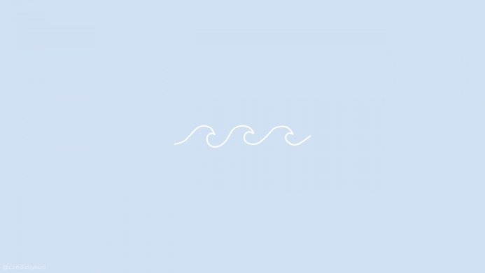Minimalist graphic of white waves on a pale blue background