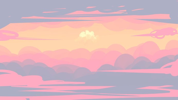 Pastel sky landscape with pink and grey clouds
