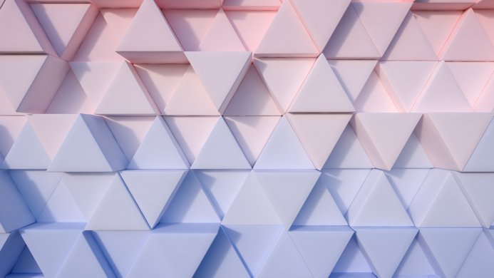 Abstract background of pink and blue triangles