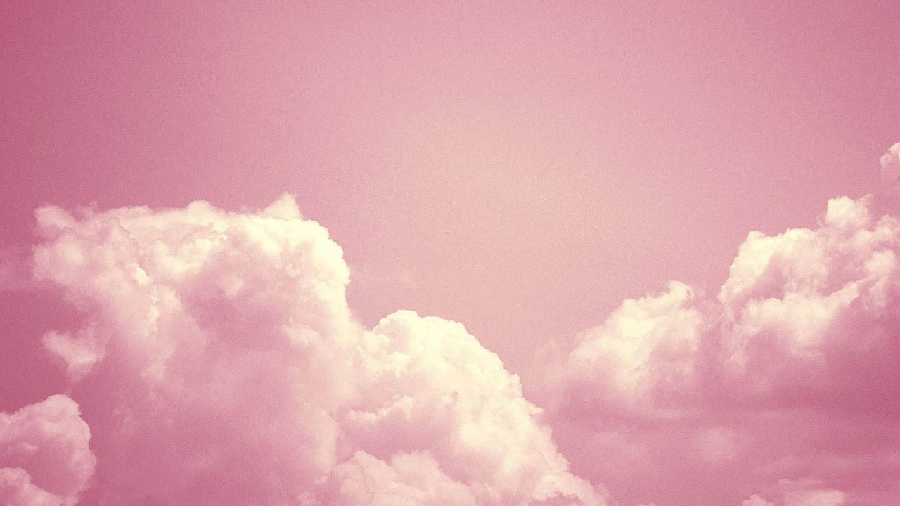 Pink sky with clouds