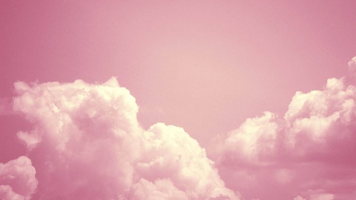 Pink sky with white clouds
