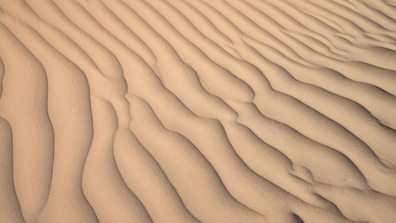 Sand ripples pattern close up texture desert