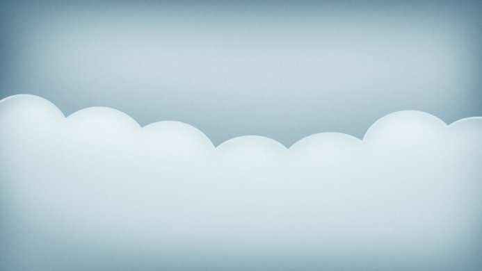 Stylized white clouds against a light blue background