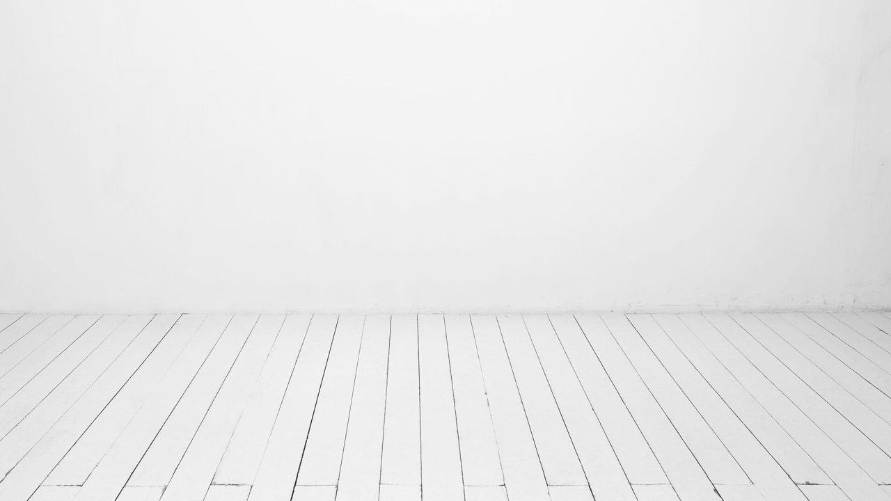 White wall and white wooden floor background