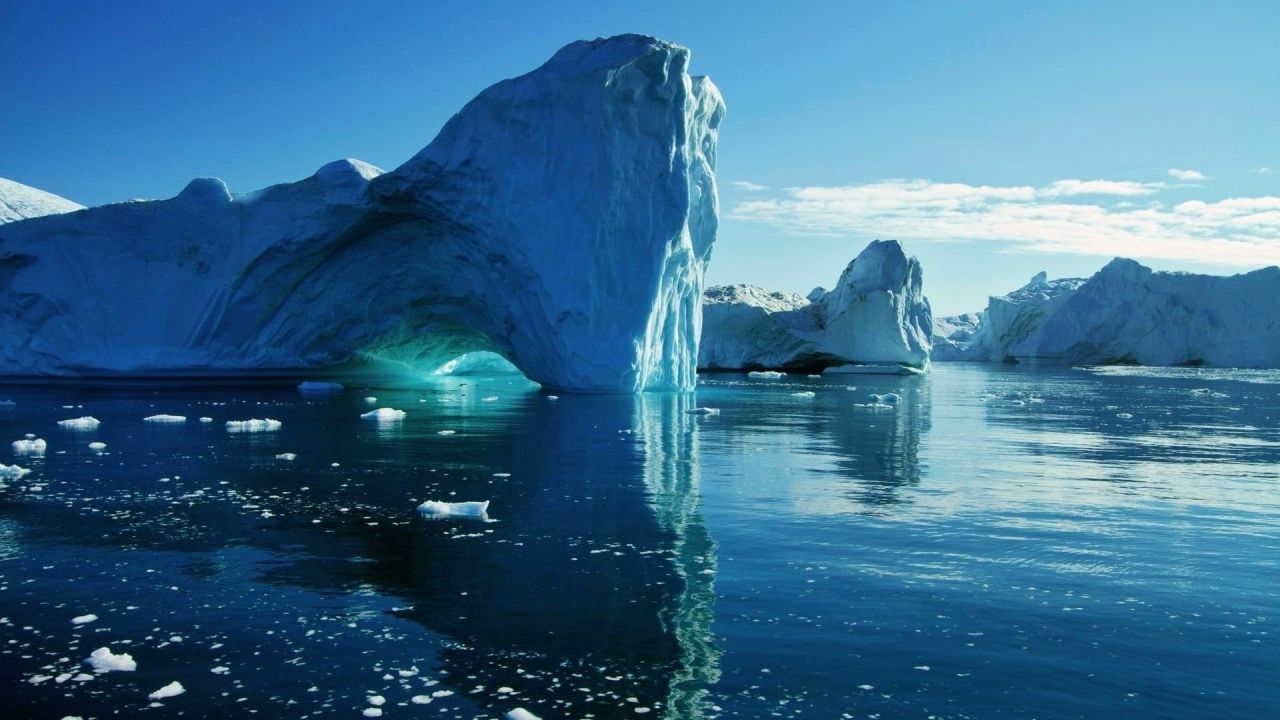Large iceberg reflecting in the water