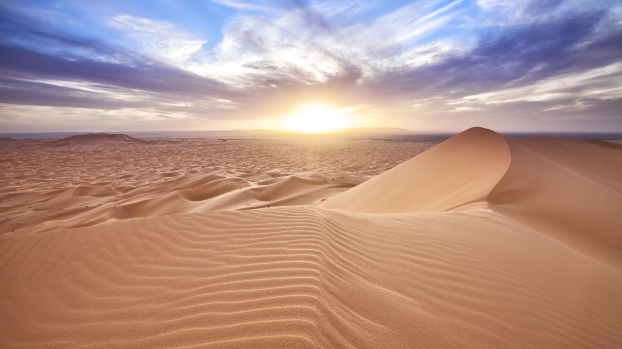 Sand dunes at sunrise