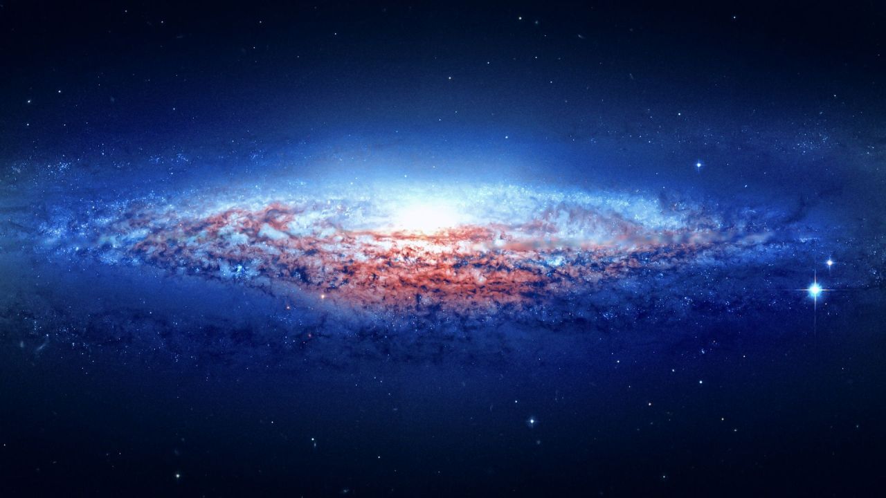 Spiral galaxy with bright stars