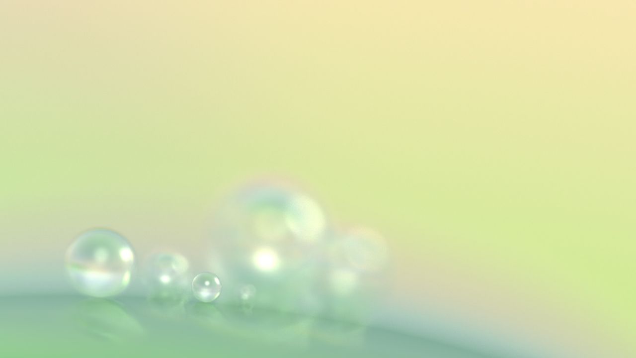 Transparent bubbles on a soft background