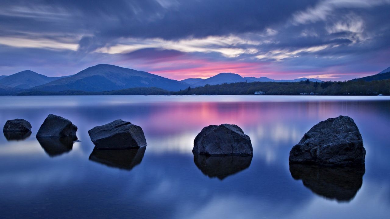Rocks in the water at dawn