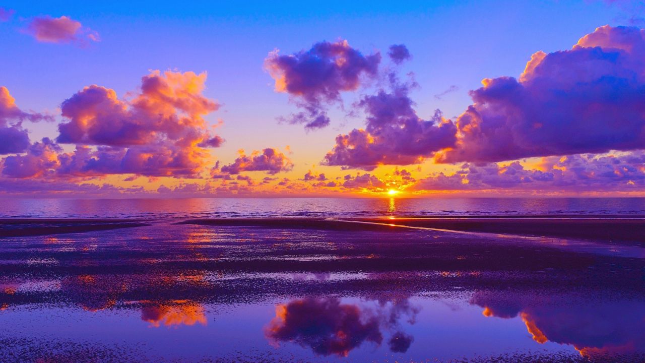 Vivid sunset over the ocean