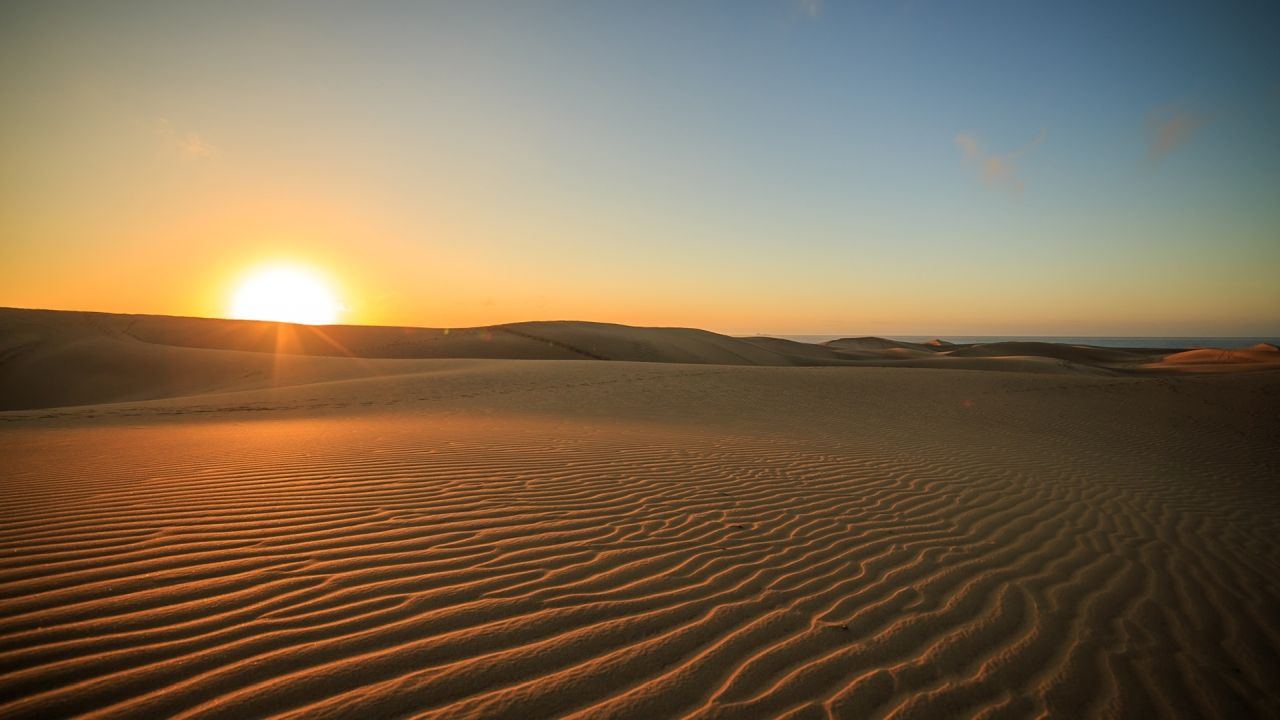 Sand dunes at sunset