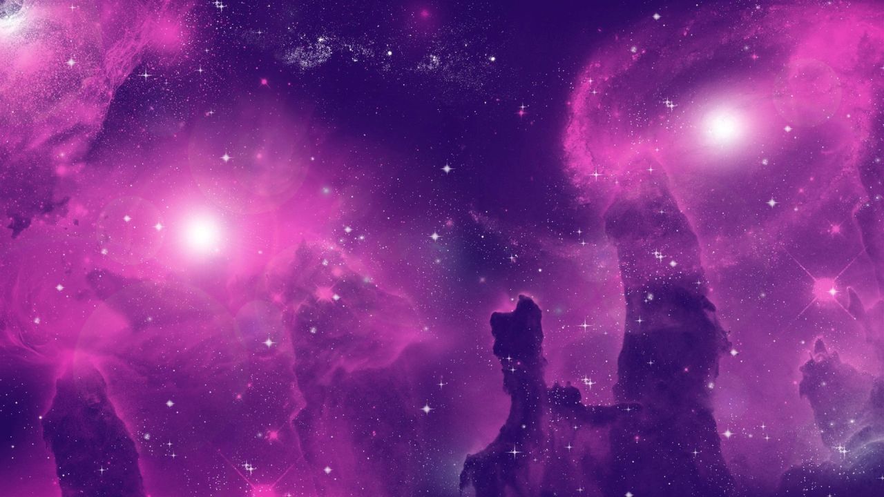 Pink and purple galaxy with stars