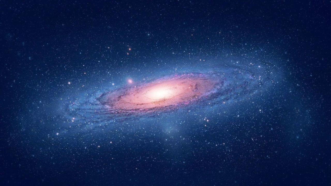 Spiral galaxy with bright stars