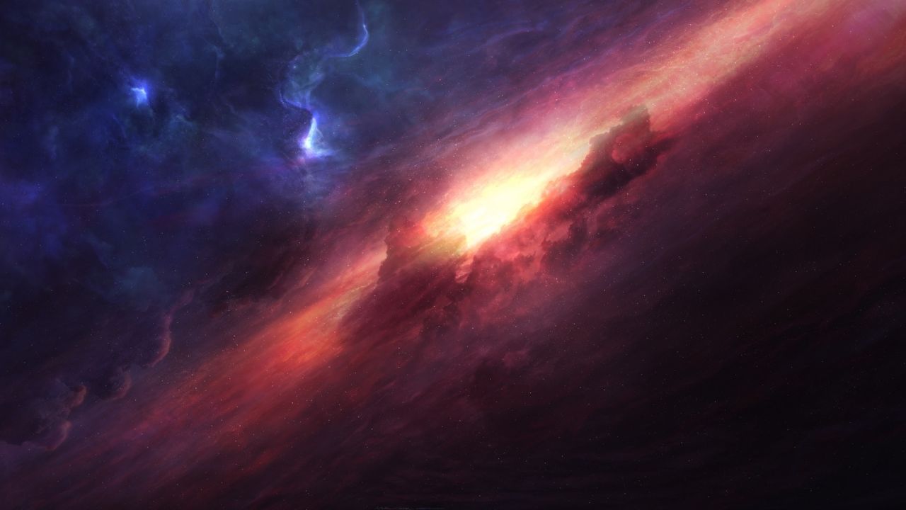 Abstract space nebula vibrant colors stars