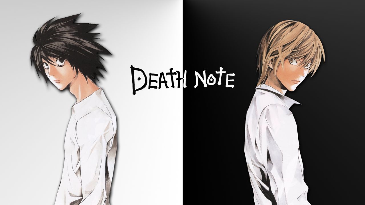 L and Light Yagami from Death Note anime wallpaper